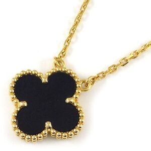 Van Cleef & Arpels Necklace Vintage Alhambra Vcara45800 Onyx 18K Yellow Gold